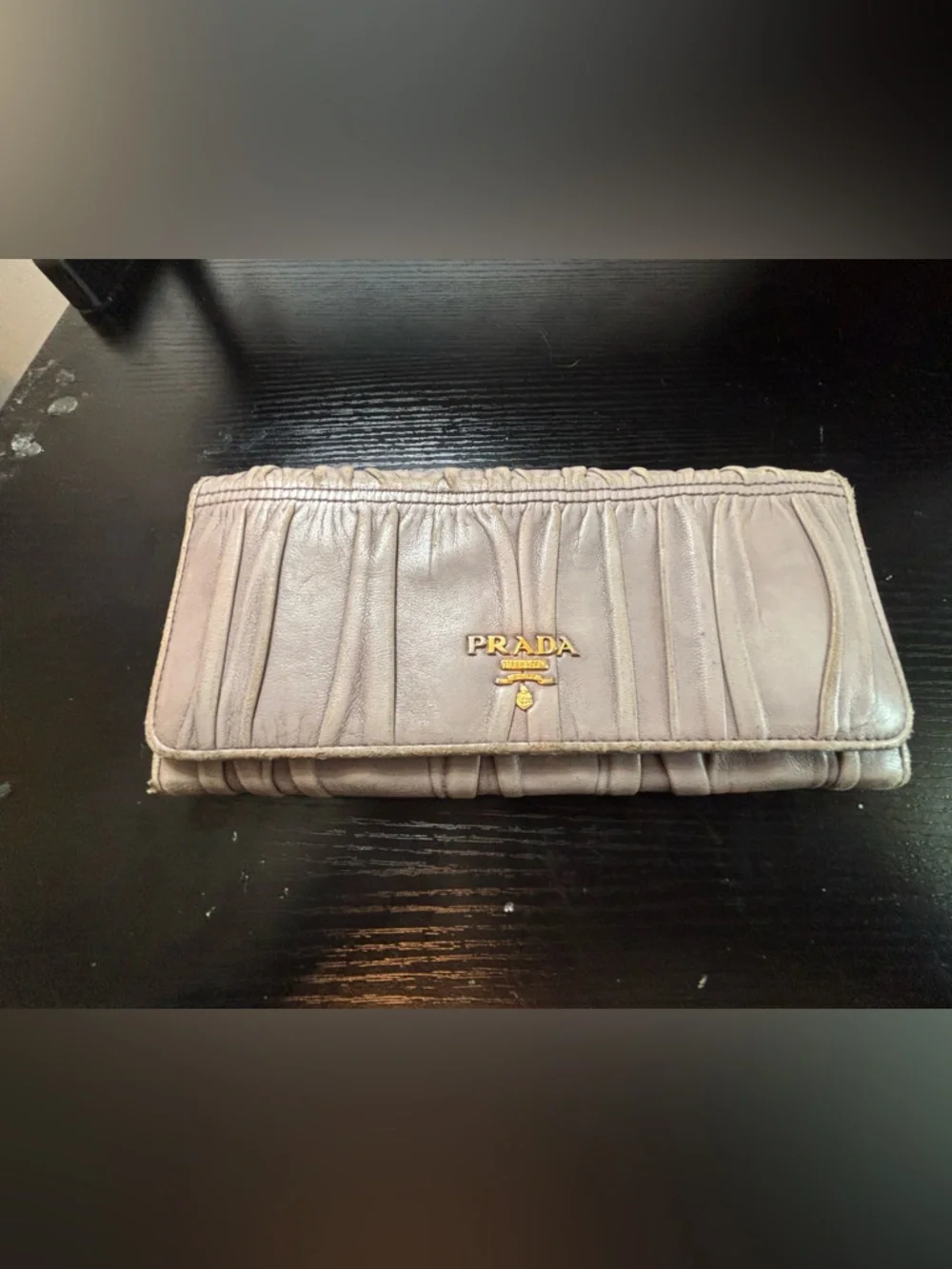 PRADA Nappa Gaufre Continental Wallet / WOC - Pomice Beige - Picture 3 of 11